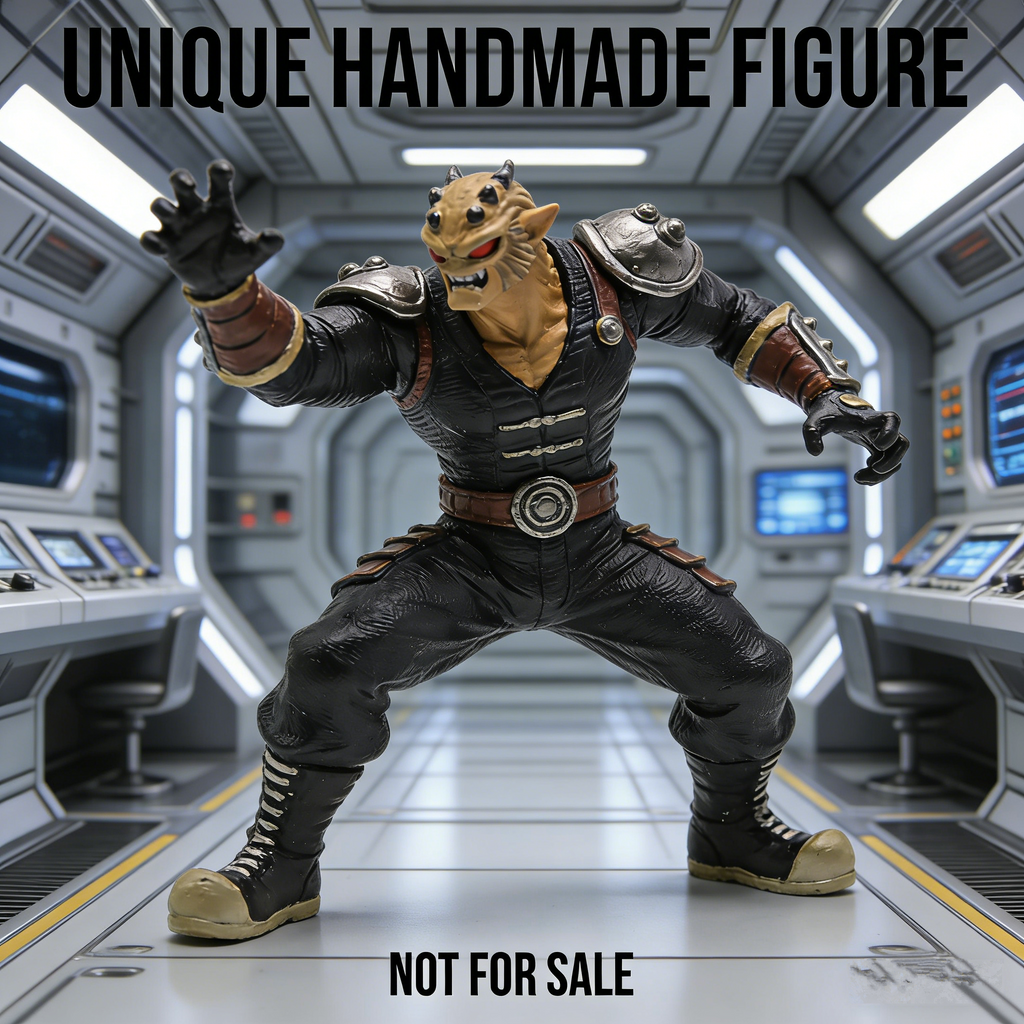 OniBane Brute Warrior Art Toy | Handmade Post-Apocalyptic Oni Figurine with Dynamic Combat Stance (Unique Non-Sale Prototype Edition)
