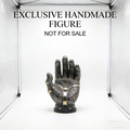 InfinityGrip Arcane Gauntlet Sculpture | Handmade Antiqued Steampunk Hand Figurine with Gold Accents (Exclusive Non-Sale Prototype Edition)