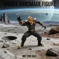 OniBane Brute Warrior Art Toy | Handmade Post-Apocalyptic Oni Figurine with Dynamic Combat Stance (Unique Non-Sale Prototype Edition)